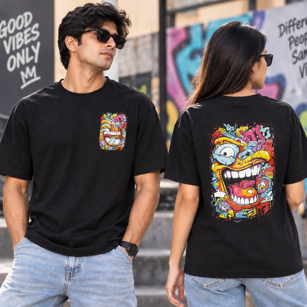 SHAKSI – Adult Unisex Oversized Graphic Printed T-Shirt