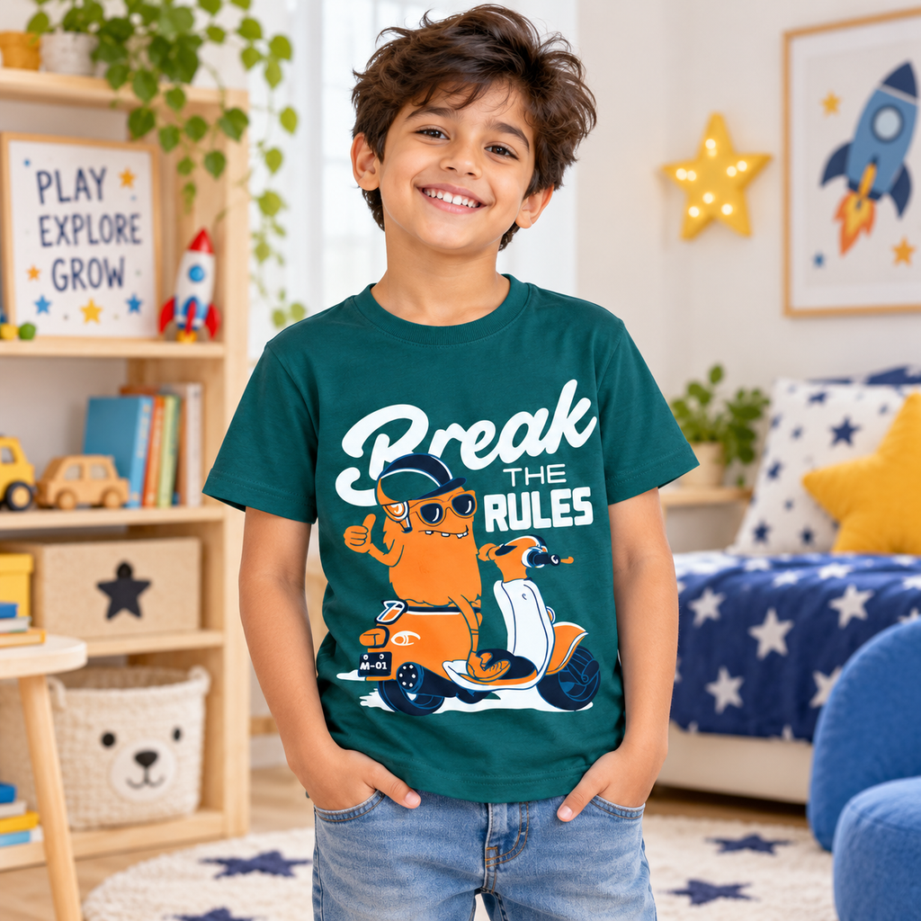 Boys Half Sleeve Cotton T-Shirt