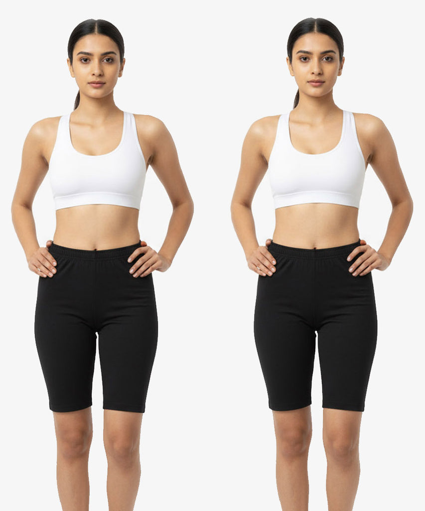 Black Cycling Shorts Combo of 2