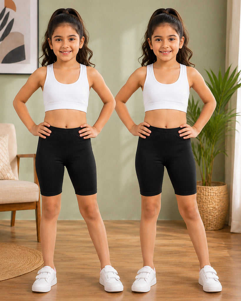 Black Cycling Shorts Combo of 2
