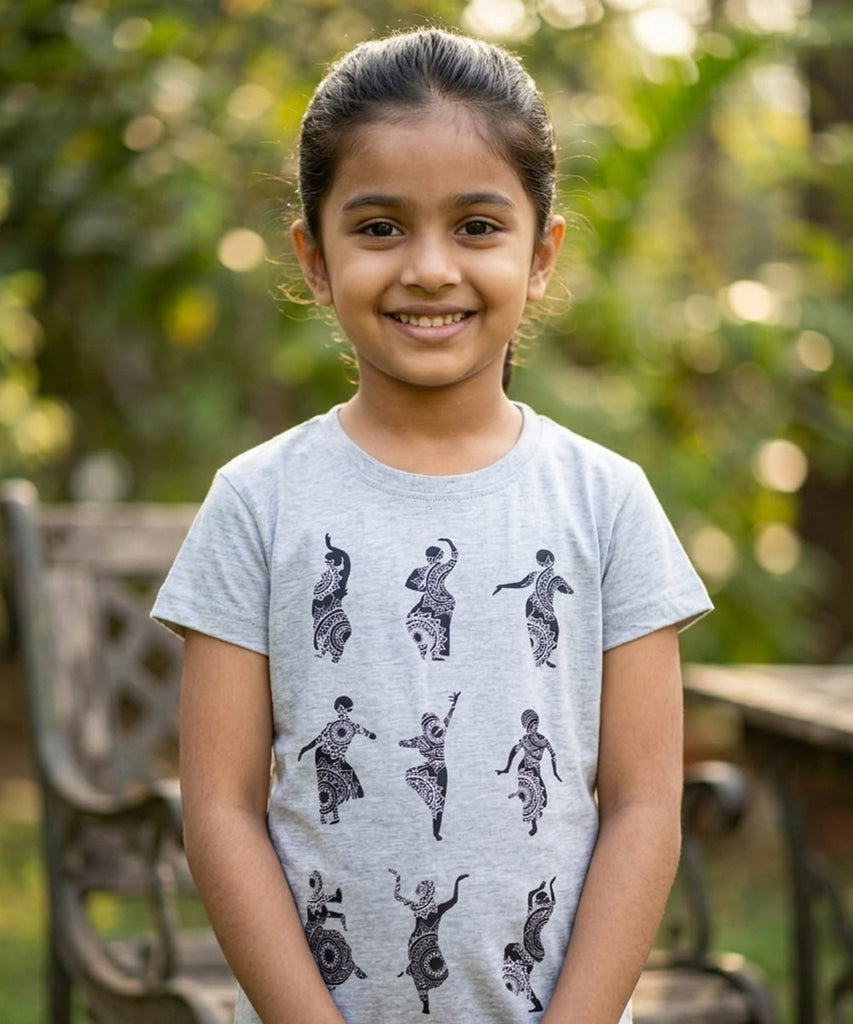 Girls Printed Half Sleeve Cotton Tshirt