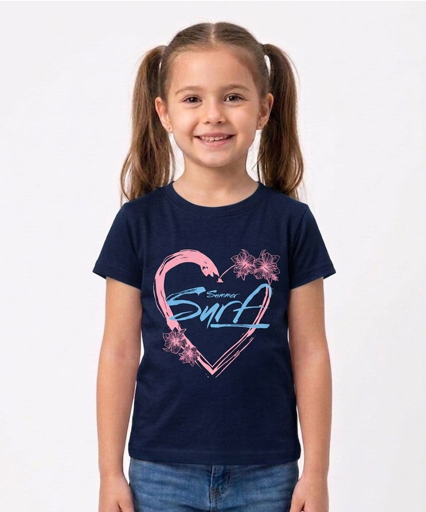 Girls Printed Half Sleeve Cotton T-shirt