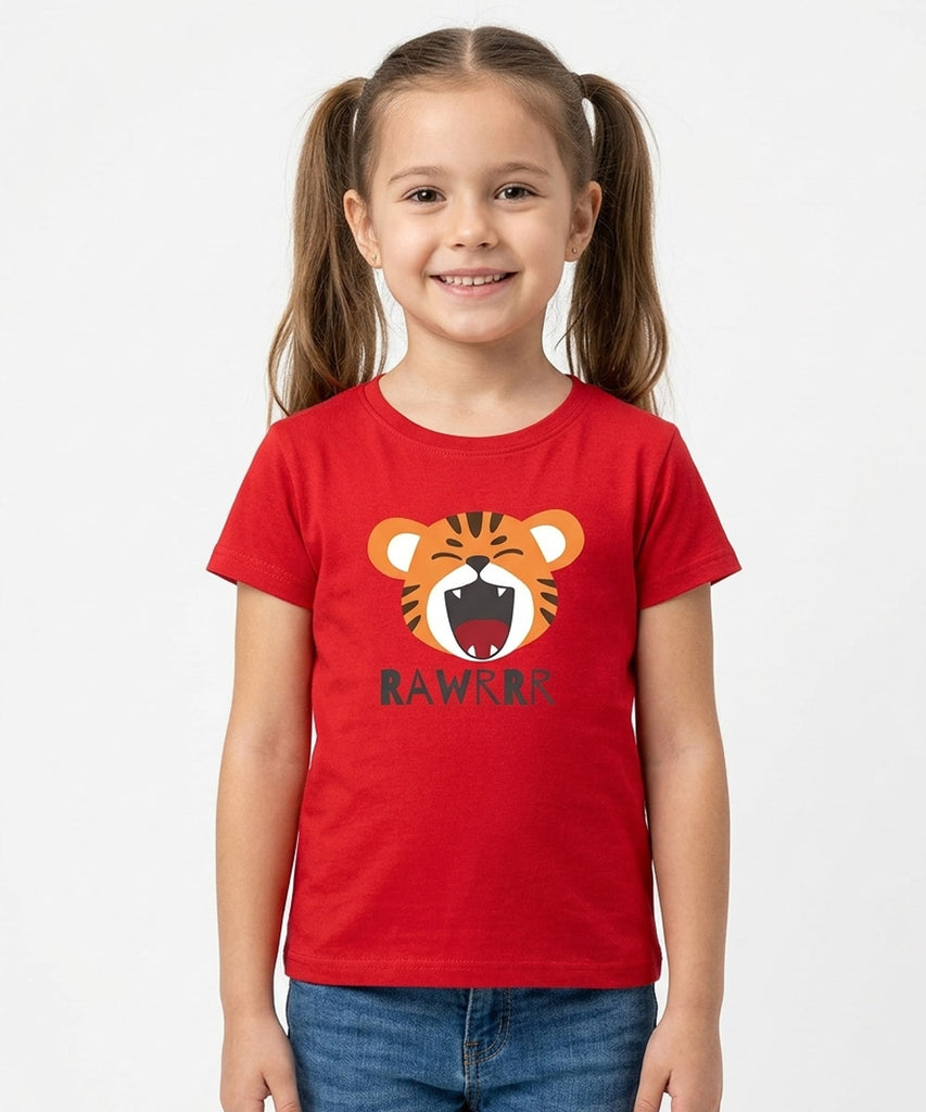 Girls Printed Half Sleeve Cotton T-shirt