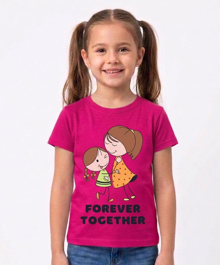 Girls Printed Half Sleeve Cotton T-shirt