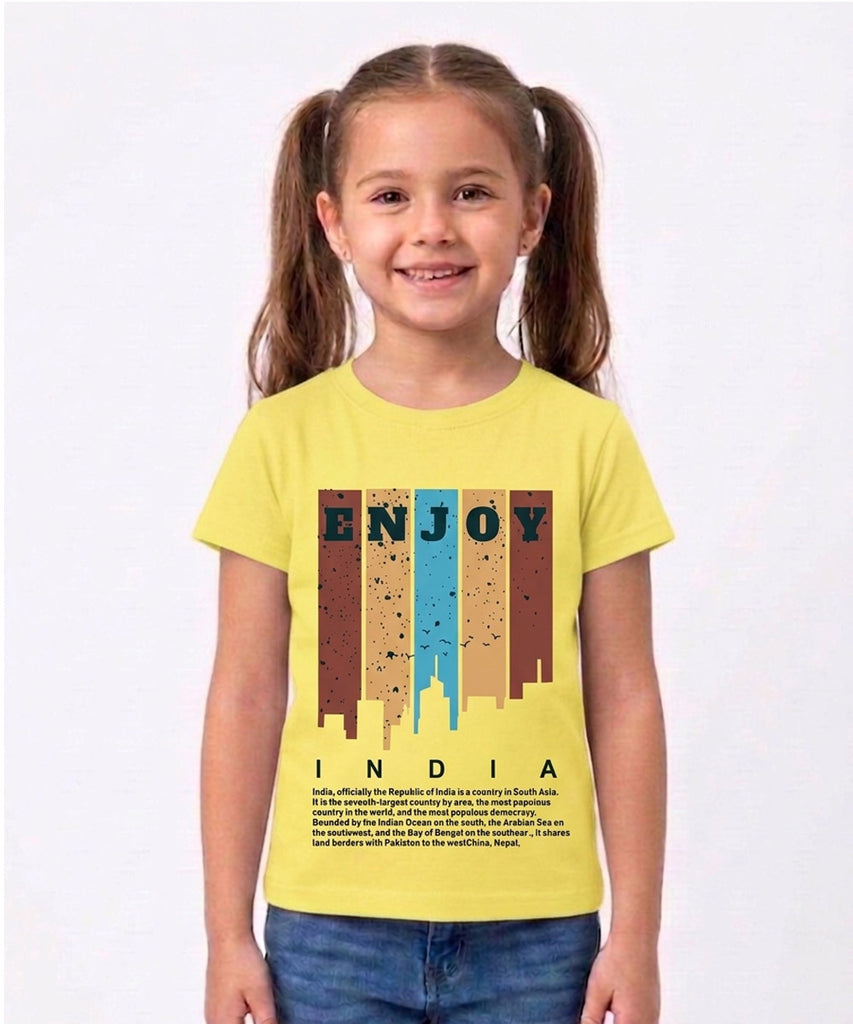 Girls Printed Half Sleeve Cotton T-shirt