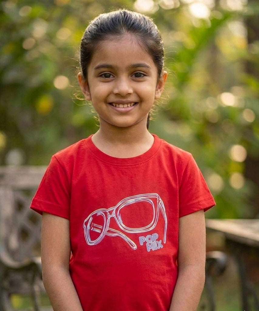 Girls Printed Half Sleeve Cotton Tshirt
