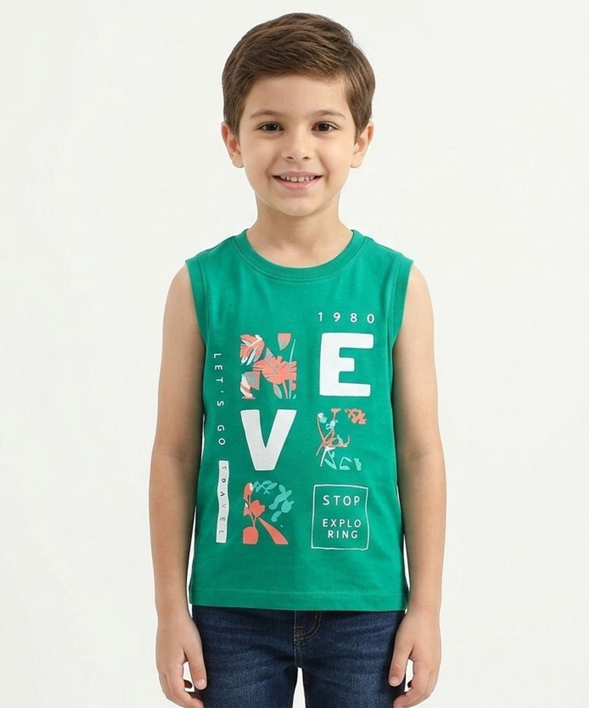 Boys Sleeveless Cotton T-Shirt