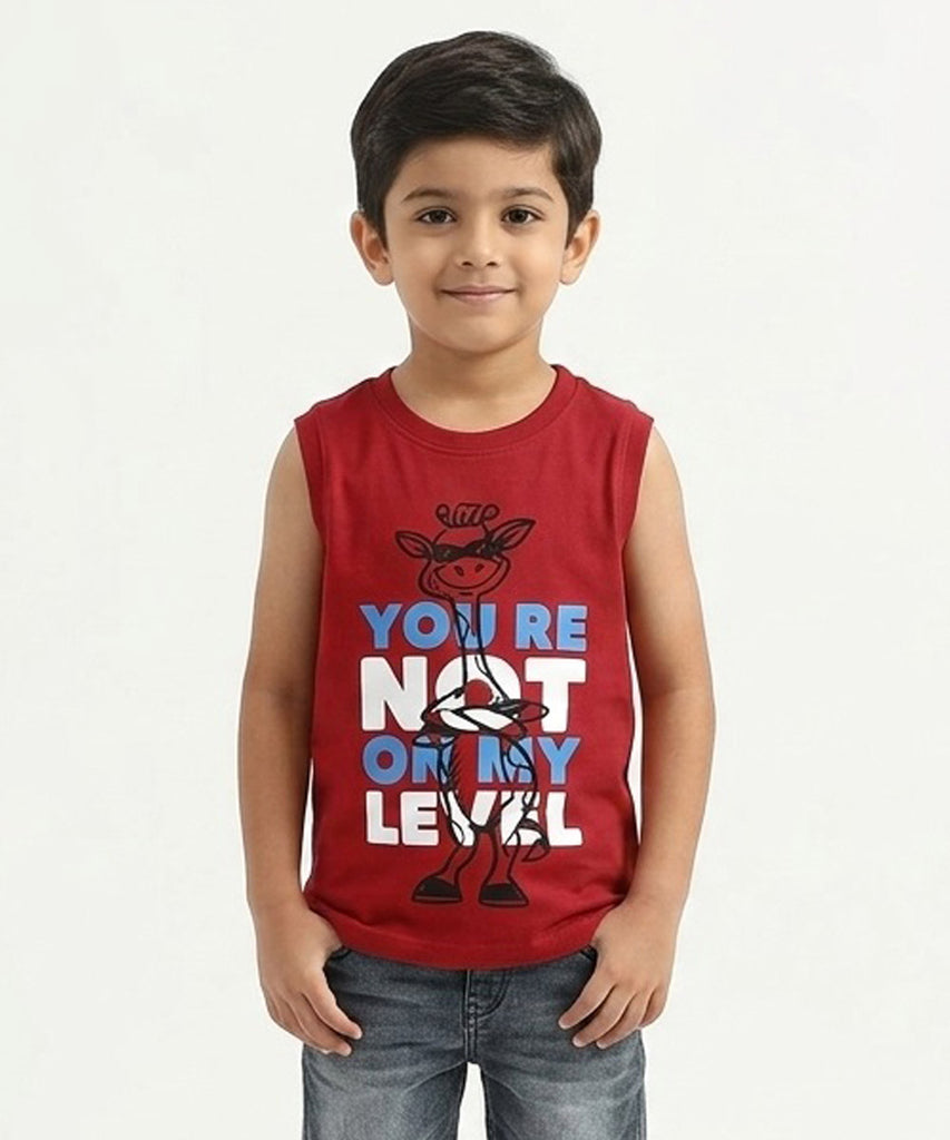 Boys Sleeveless Cotton T-Shirt