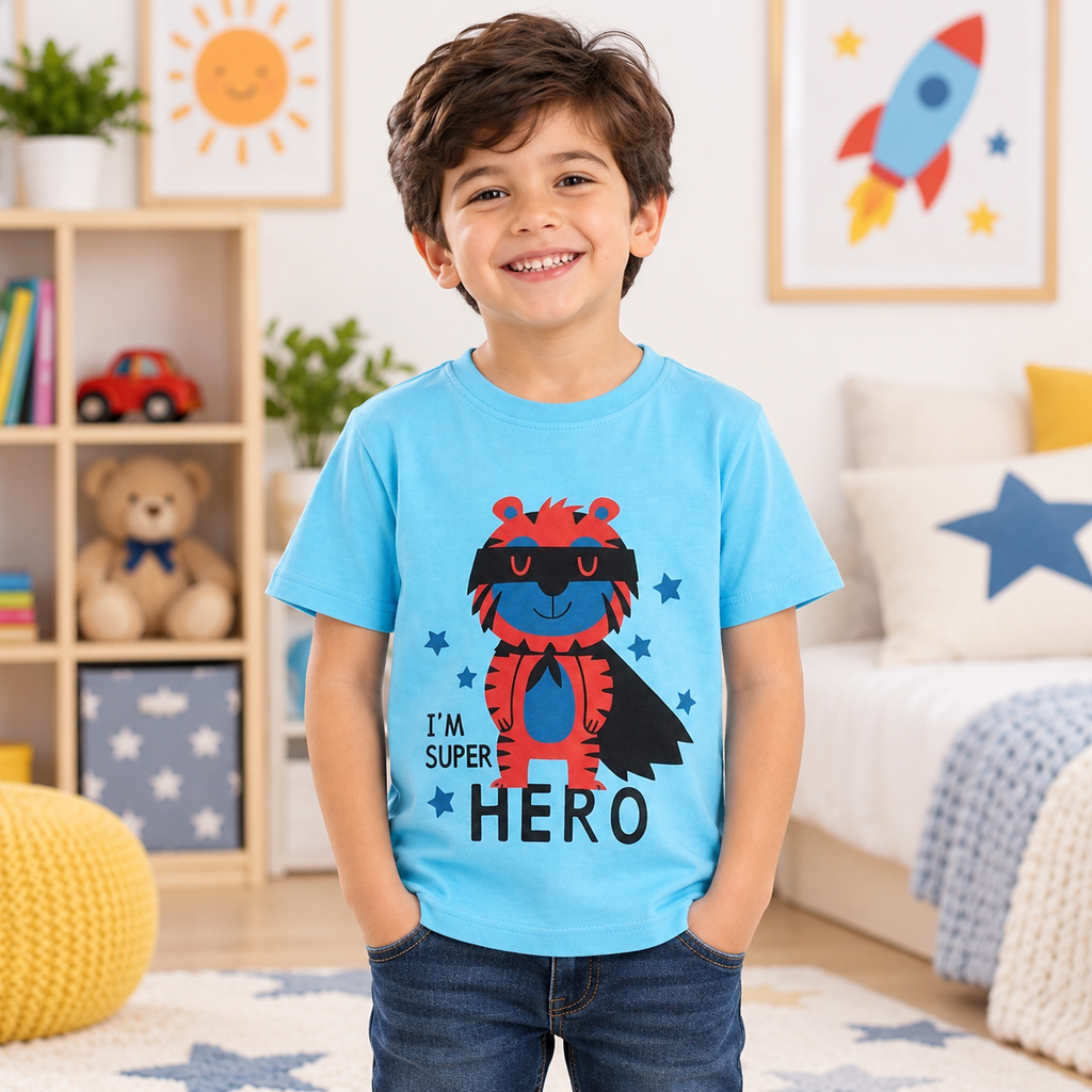 Boys Half Sleeve Cotton T-Shirt