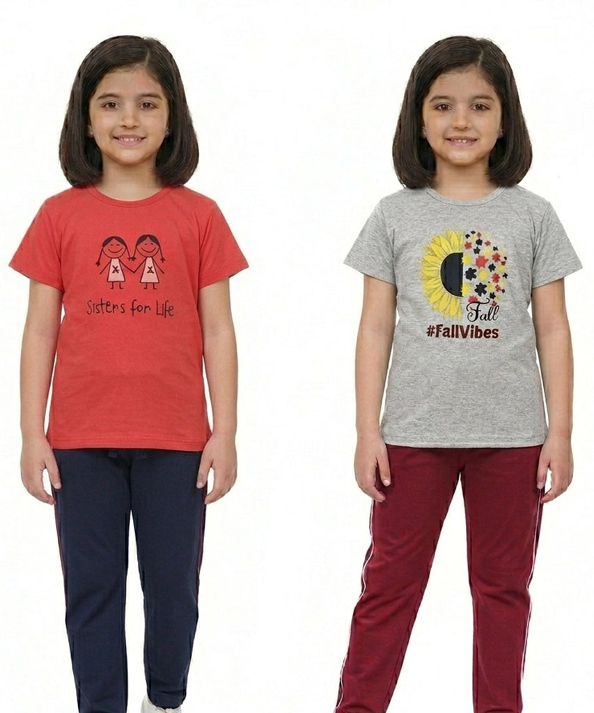 GIRLS TRACK PANT SET - COMBO